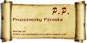 Pruzsinszky Piroska névjegykártya